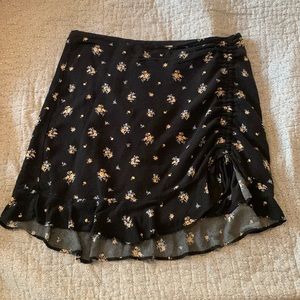 short black floral skirt